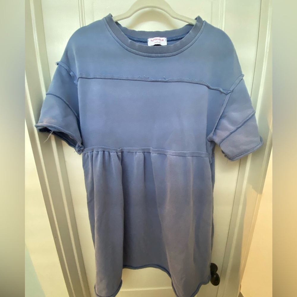 Buttermelon Riley Ruffle Babydoll Dress Periwinkle Large - Picture 2 of 6